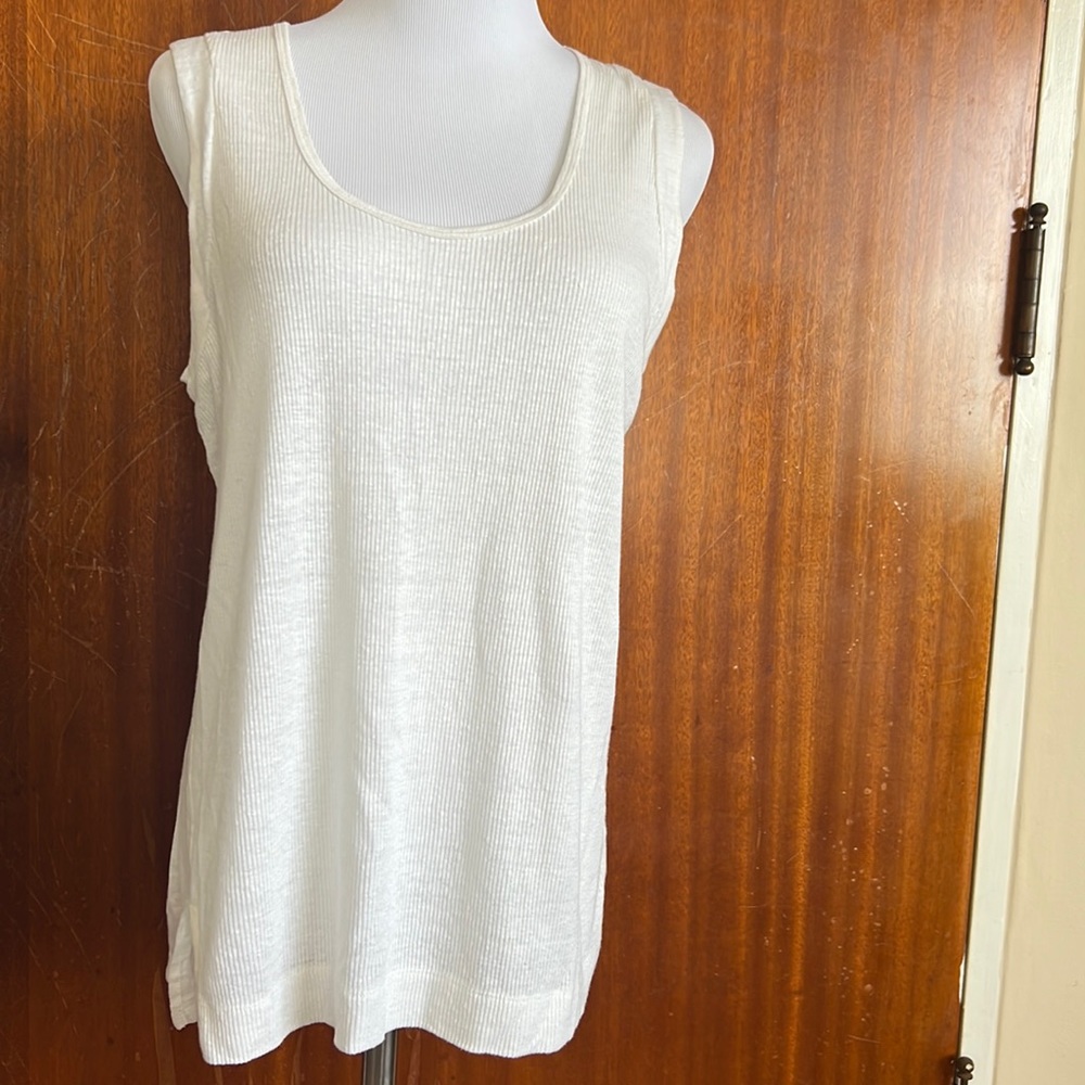 Brochu Walker White Tank Tee Linen